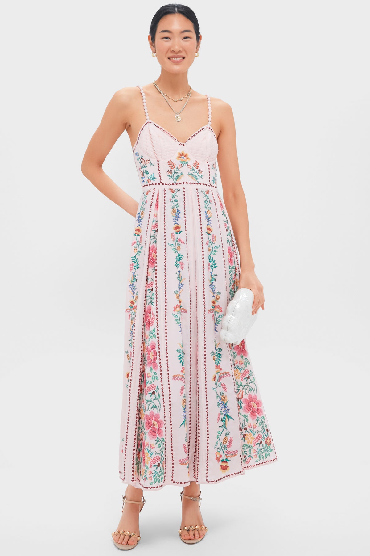 farm rio full garden pink maxi dress Farm Rio Pink Maxi Dress by Farm Rio