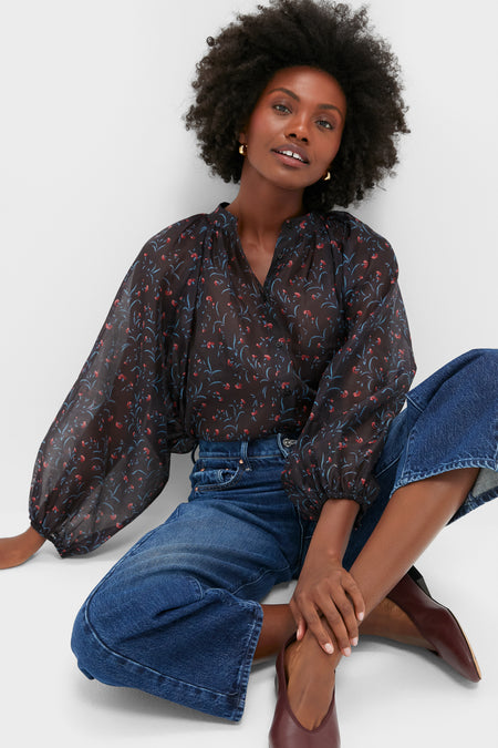 Midnight Oleander Sawyer Blouse