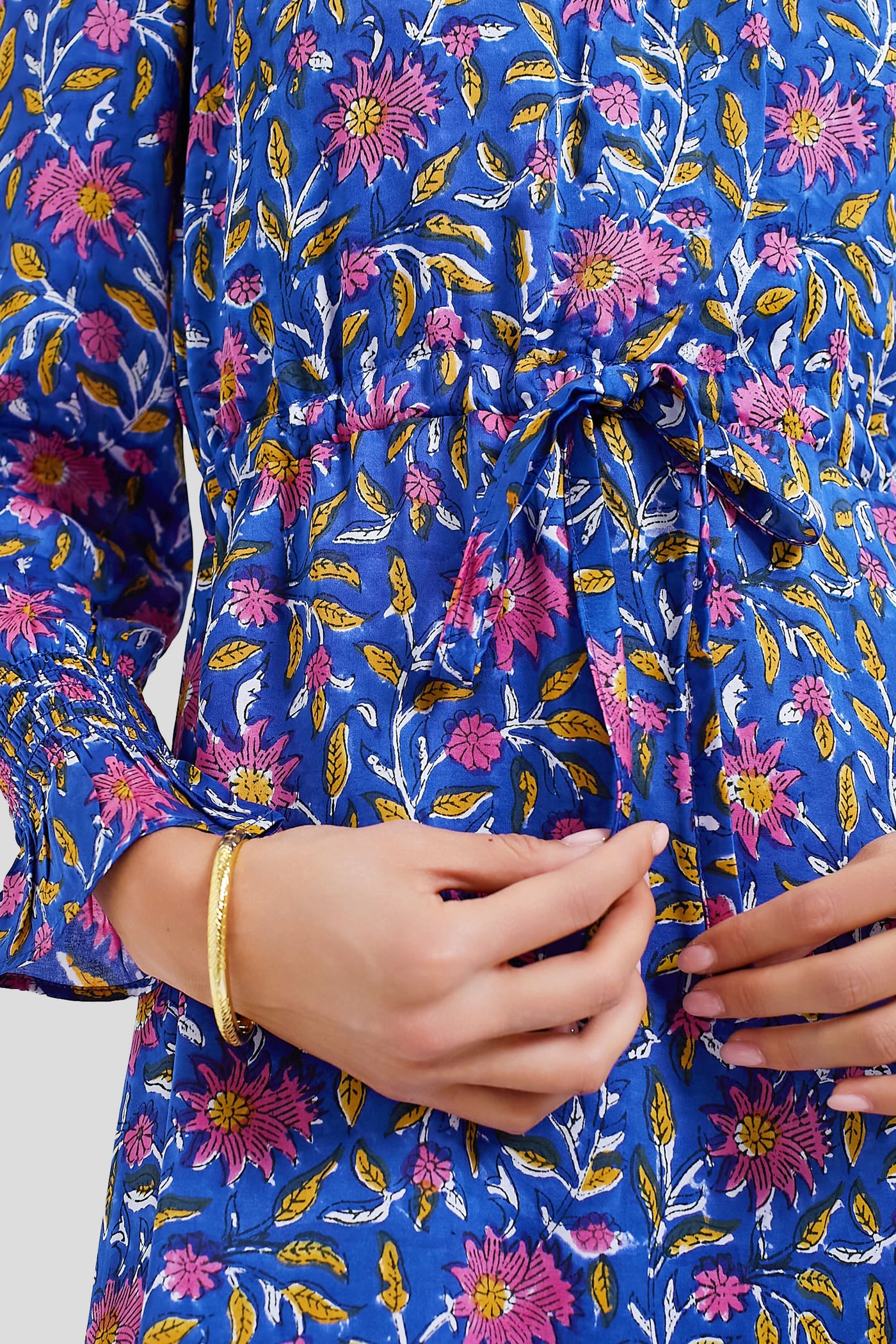 blue chrysanthemum satin lucybella maxi dress 2 Bella Maxi Dress, in Steel Blue Luxe Satin, Size: XL | Show Me Your Mumu