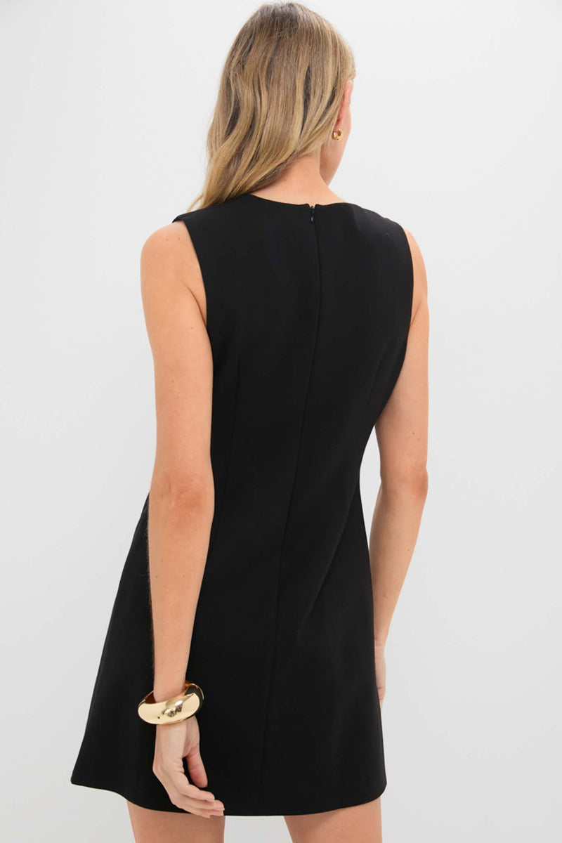 Black Asymmetrical Angelique Mini Dress