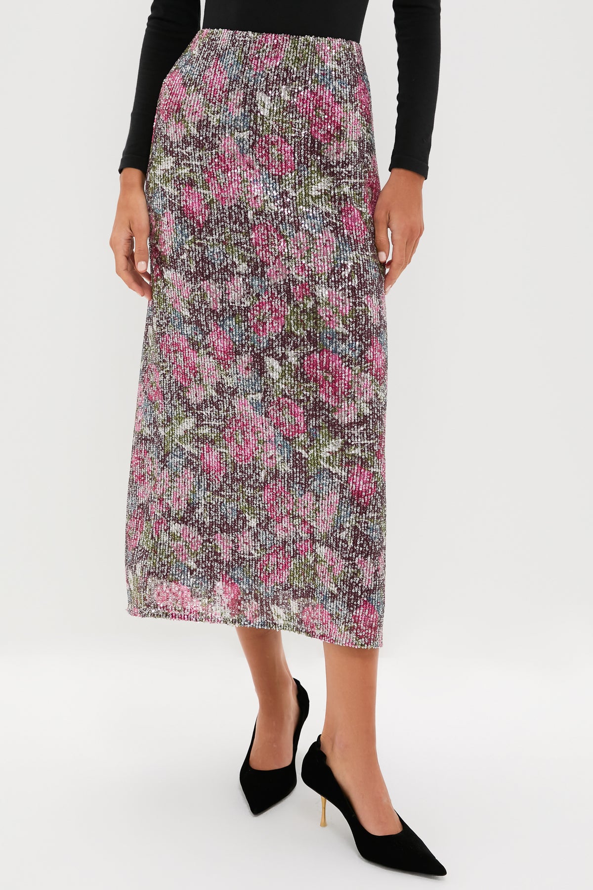 Floral Sequin McKey Maxi Skirt