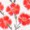 Red flowers with green stems are illustrated on a crisp white canvas.