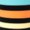 Featuring four horizontal stripes in blue, black, orange, black, and cream hues, this design showcases a bold contrast of colors.
