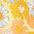 Abstract floral pattern featuring yellow, orange, and white flowers with a soft, pastel color palette and modern design elements.