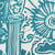 Teal and white illustration featuring a column, sun, clouds, stars, and a celestial animal resembling a goat.