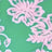 Blurry image of a pink floral pattern on a green background.