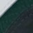 Close-up of a textured dark green and black fabric with white stitching along the edge, highlighting its unique pattern.