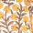 Yellow and orange flowers with green stems and leaves are printed in a repeating pattern on a white background.