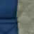 Close-up of two fabric surfaces side by side, one dark blue and the other a light beige color, with visible stitching and texture.