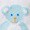 A light blue teddy bear with white ears and blue eyes is shown, creating an adorable accent for any space.