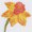 A yellow and orange flower with six petals and a green stem, illustrated in a vibrant style.