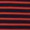 Horizontal red and black stripes of equal width run across the image, creating a striking pattern with alternating dark and bright lines.