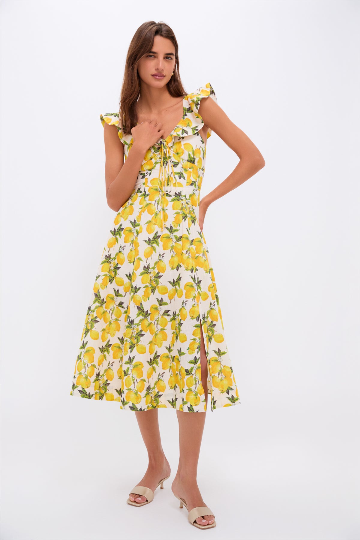 Lemon Blanca Midi Dress