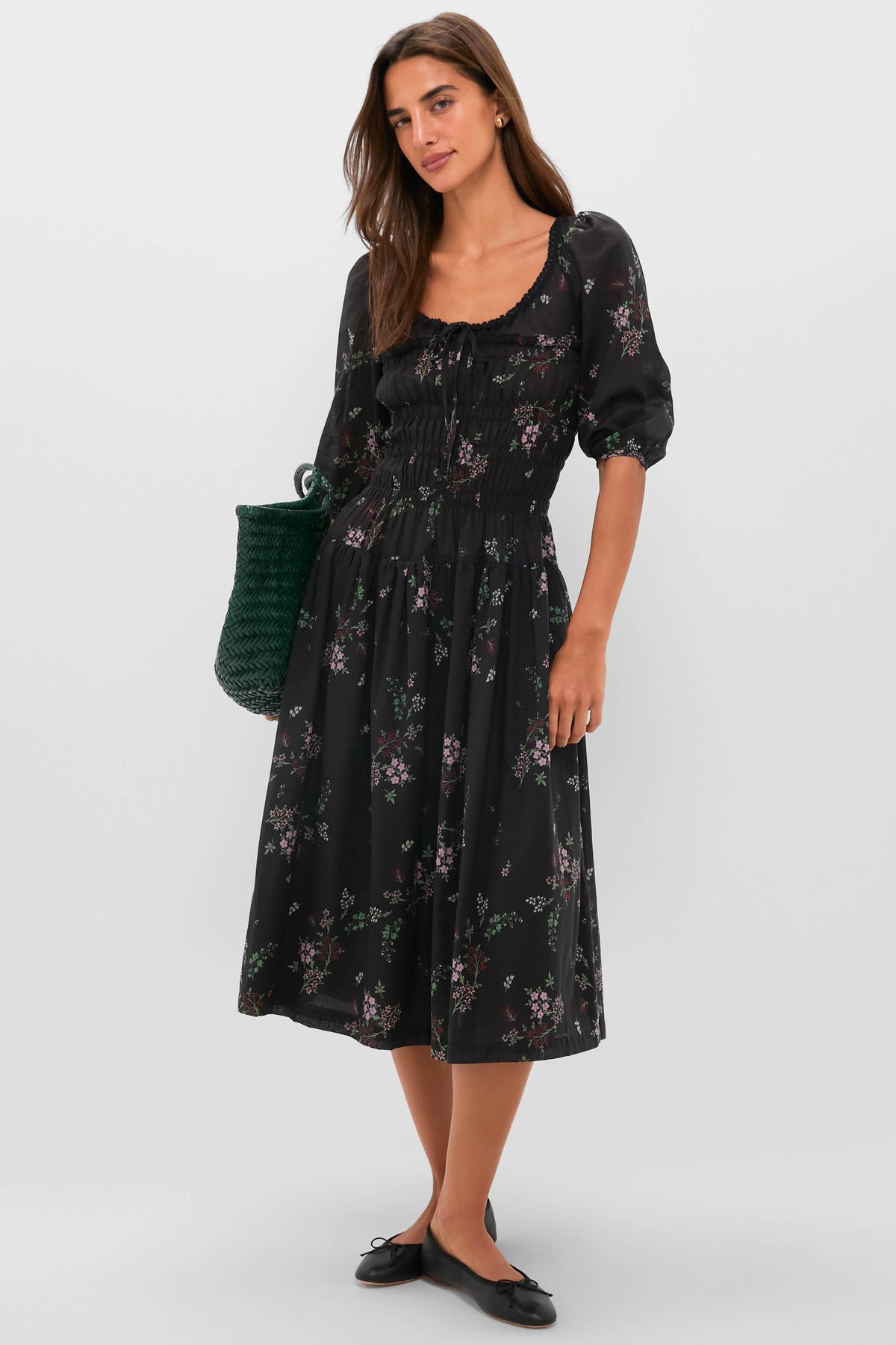 lena mesh midi dress in wildflower Wildflower Print Andrine Midi Dress
