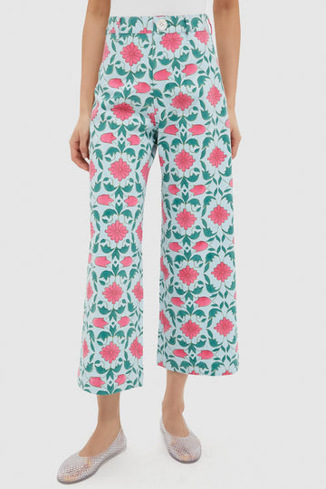 Salvia Blue Lisbon Print Disco Pants