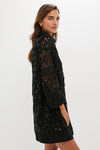 Black Crochet Sparkle Collier Dress