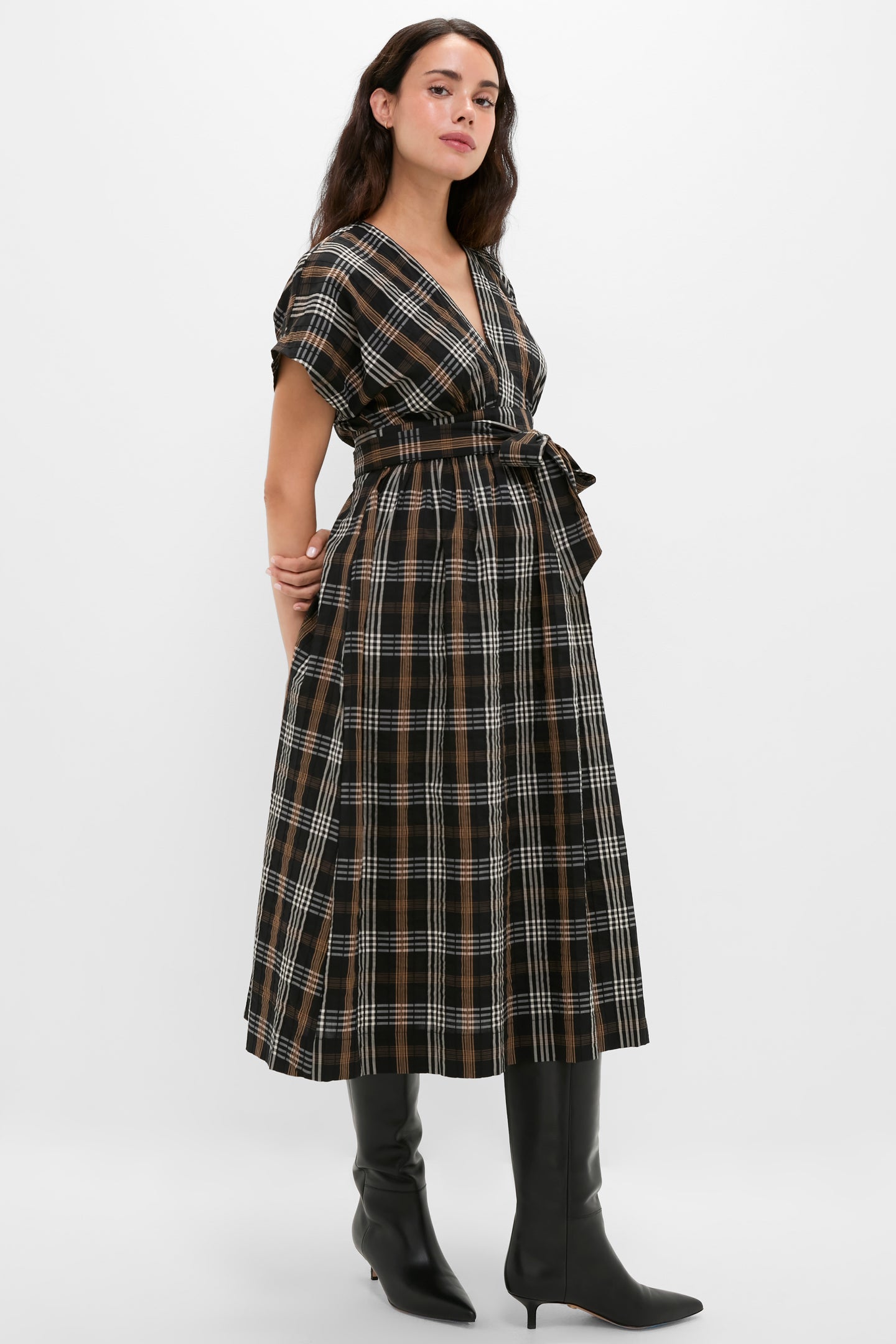 Black Multi Plaid Carolina Dress