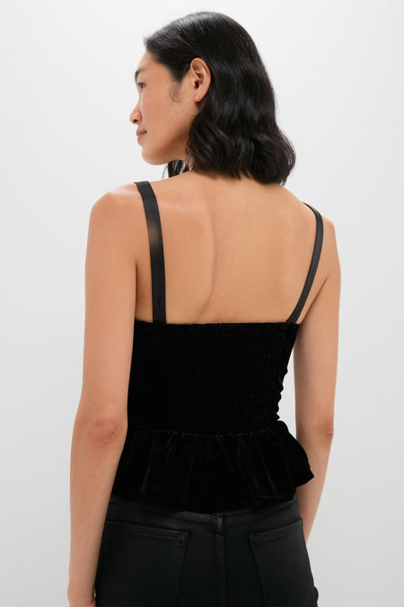 Black Velvet Jour Peplum Top