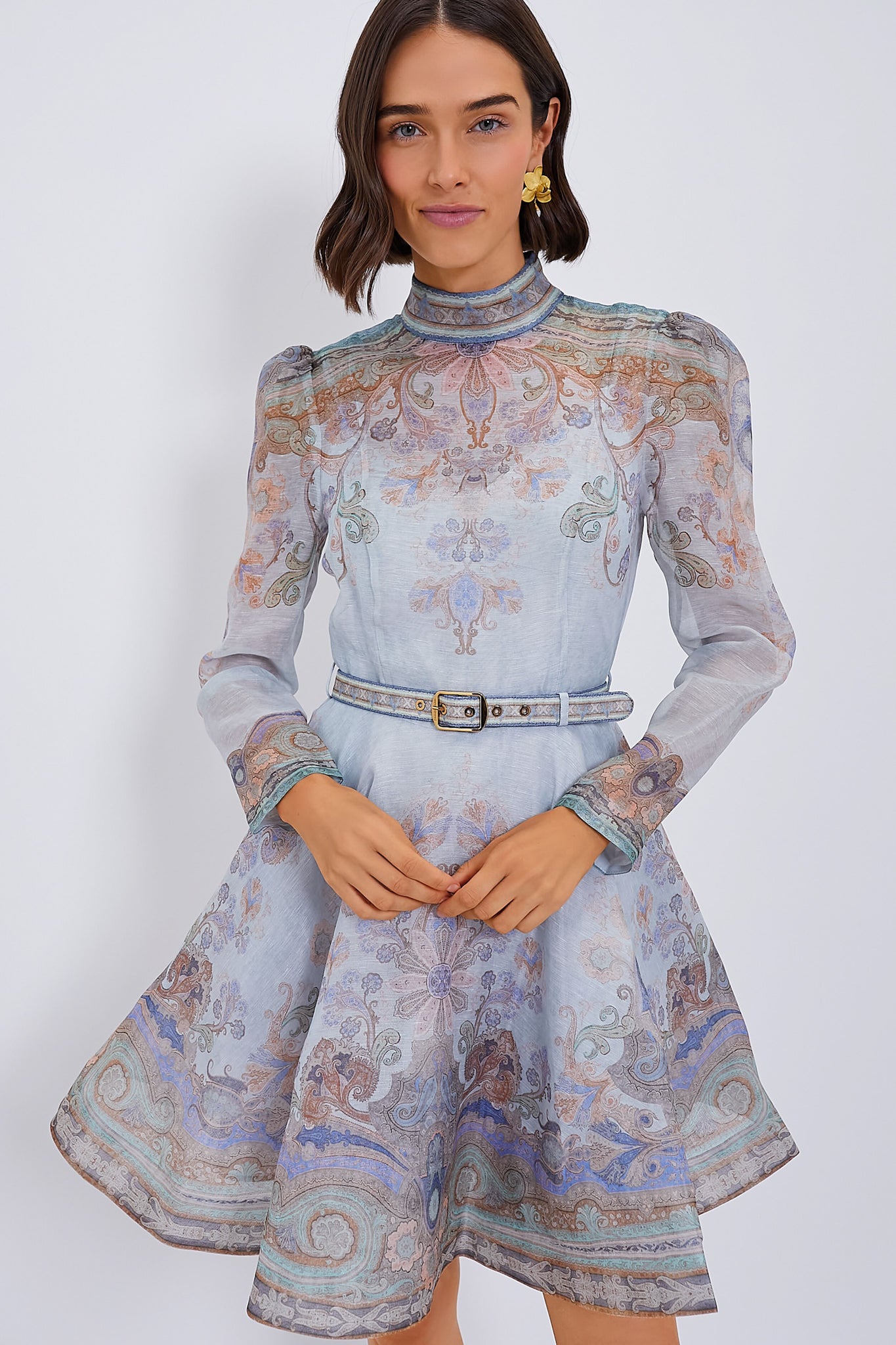 Blue Paisley Eden Belted Mini Dress | Zimmermann