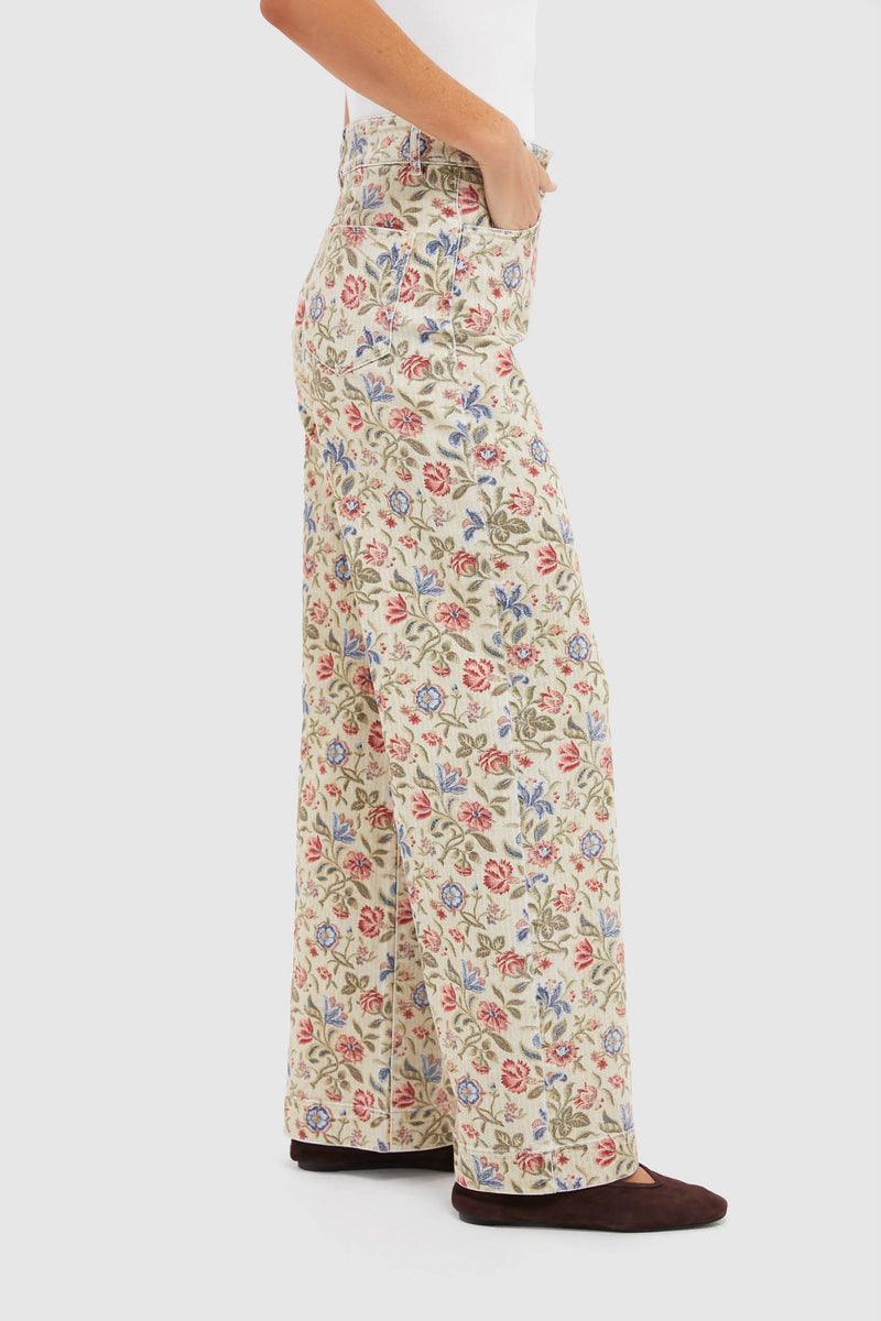 Dianthus Floral Denim Clara Pants