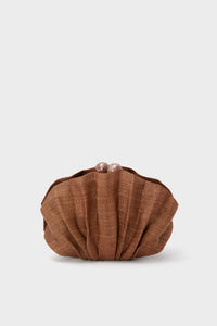 Cocoa Origami Scallop Clutch