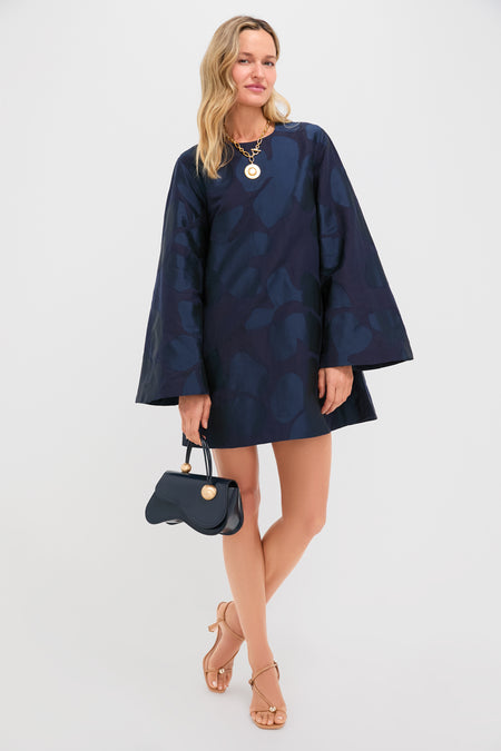 Midnight Blue Flare Flora Dress
