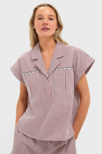 Red and Blue Stripe Scottie Shirt