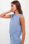 Light Indigo Cropped Muscle Tank