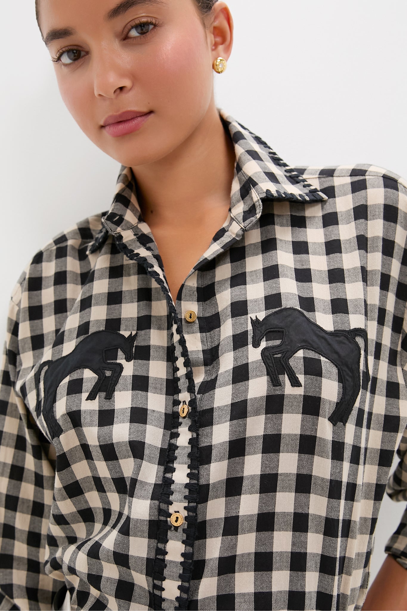 Black Plaid Boyfriend Shirt