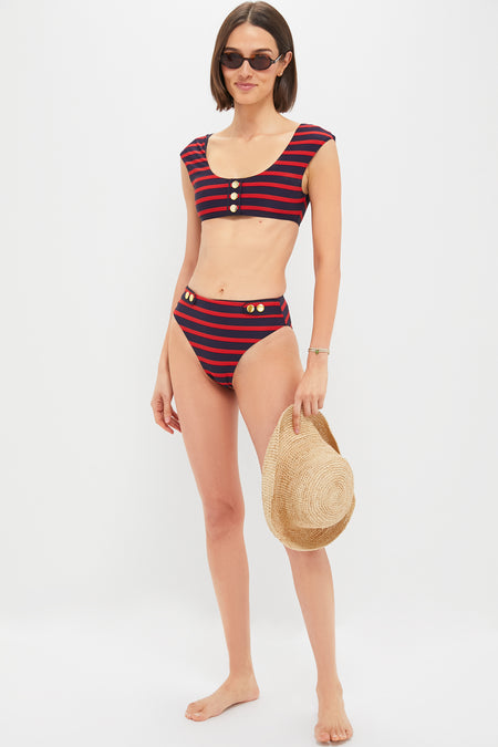 Gold Lurex Cord Bracelet with Mini Green Enamel Heart