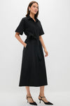 Black Windowpane Seersucker Zacara Dress
