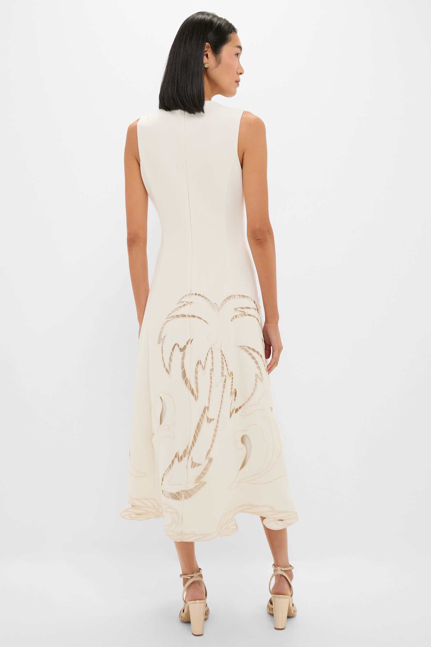 Vanilla Cleo Applique Sleeveless Midi Dress | Leo Lin Vanilla Cleo Applique Sleeveless Midi Dress | Leo Lin