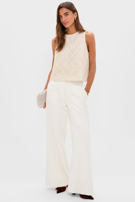 Ivory Sequin Sleeveless Keating Top
