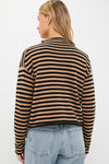 Black and Camel Taylor Striped Cardigan