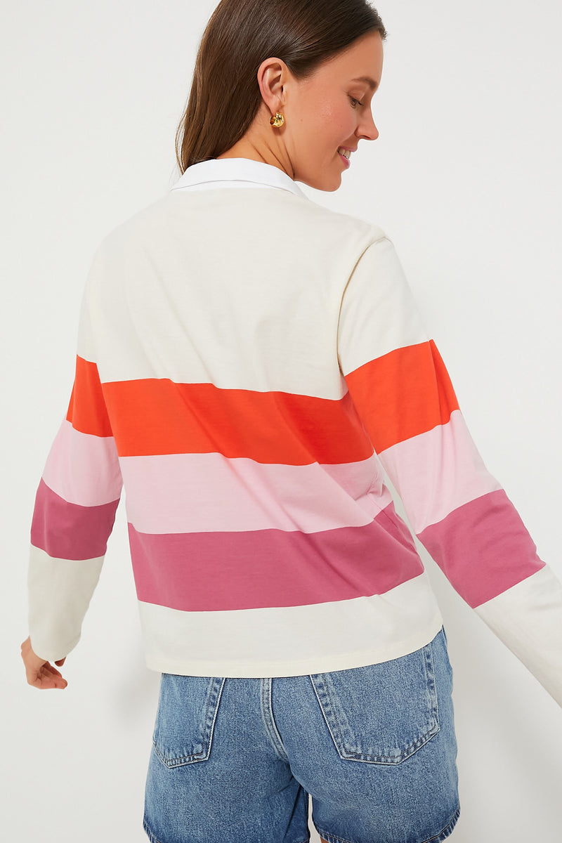 The Poppy Blush Raspberry Colorblock Rugby | KULE