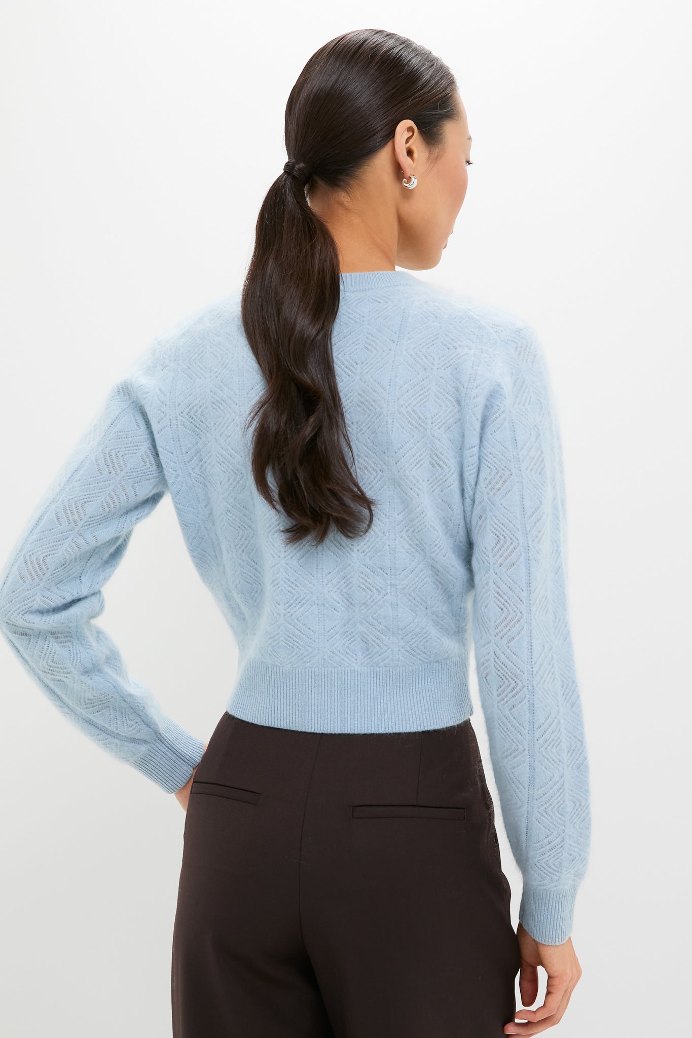 Light Blue Brushed Merino Wool Macy Cardigan | Tuckernuck