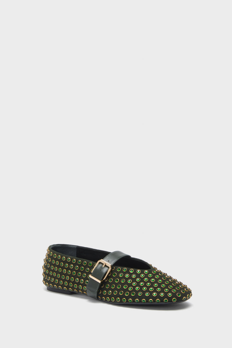 Garden Green Eliza Shine Flats