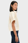 Winter White Dupioni Trapunto Stitch Sofia Shirt