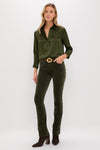 Deep Olive Velvet Stevie High Rise Straight