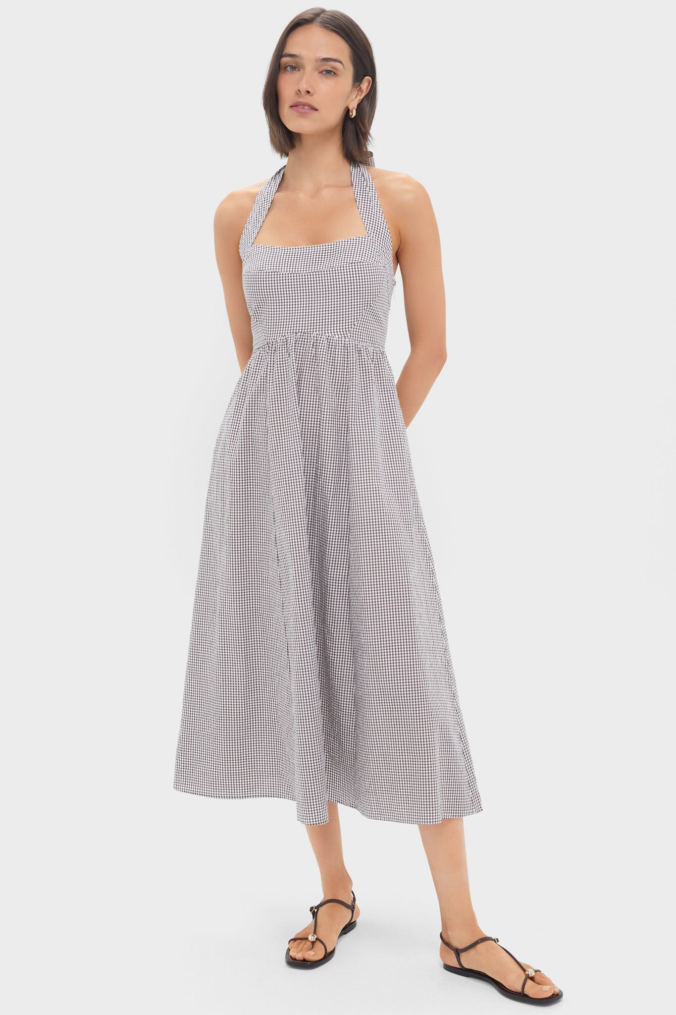 Chocolate Gingham Fleur Dress