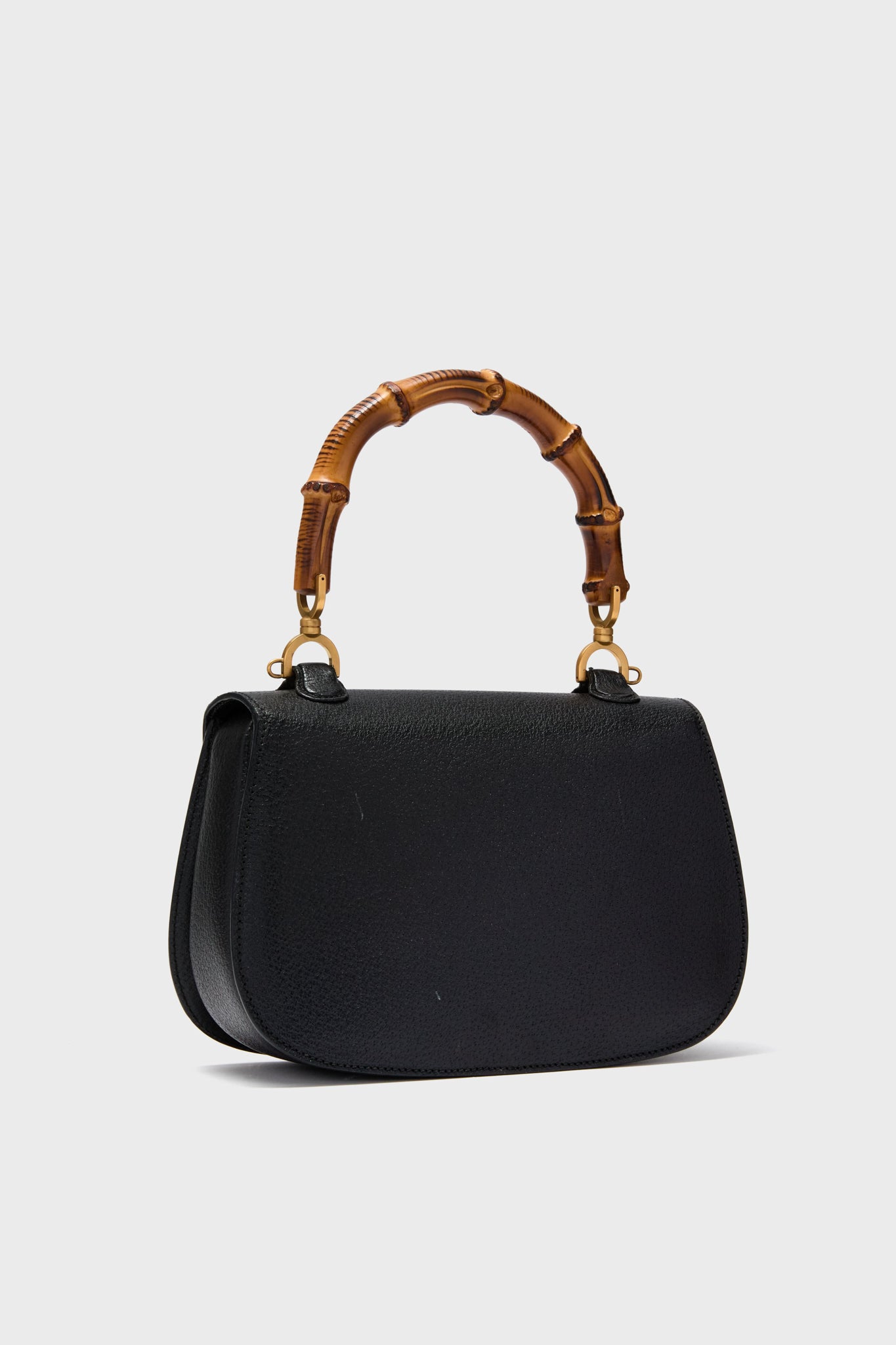 Gucci Black Medium Bamboo Top Handle Bag