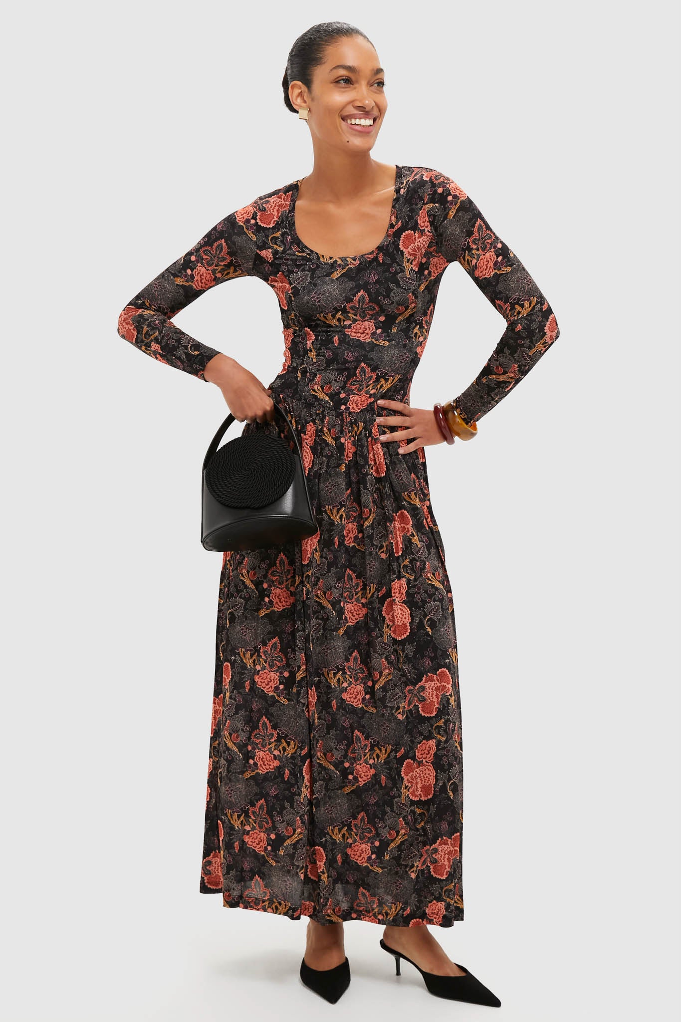 Night Lily Amal Jersey U-Neck Dress