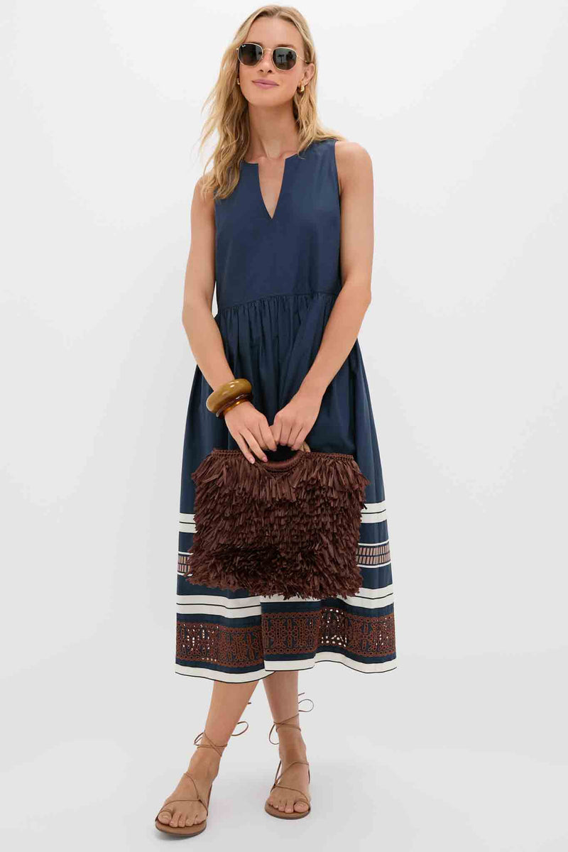 Riverside Stripe Cotton Eyelet Elsie Dress