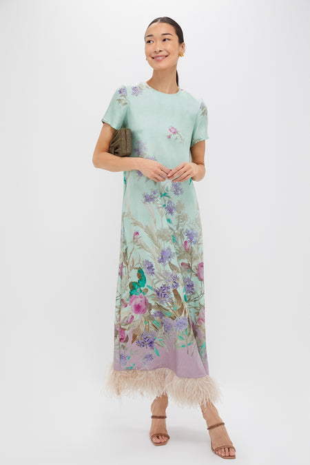 Heath Placee Swing Dress with Feathers