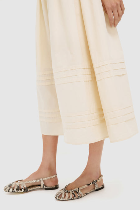 Cream Puff Sleeve Midi Dress