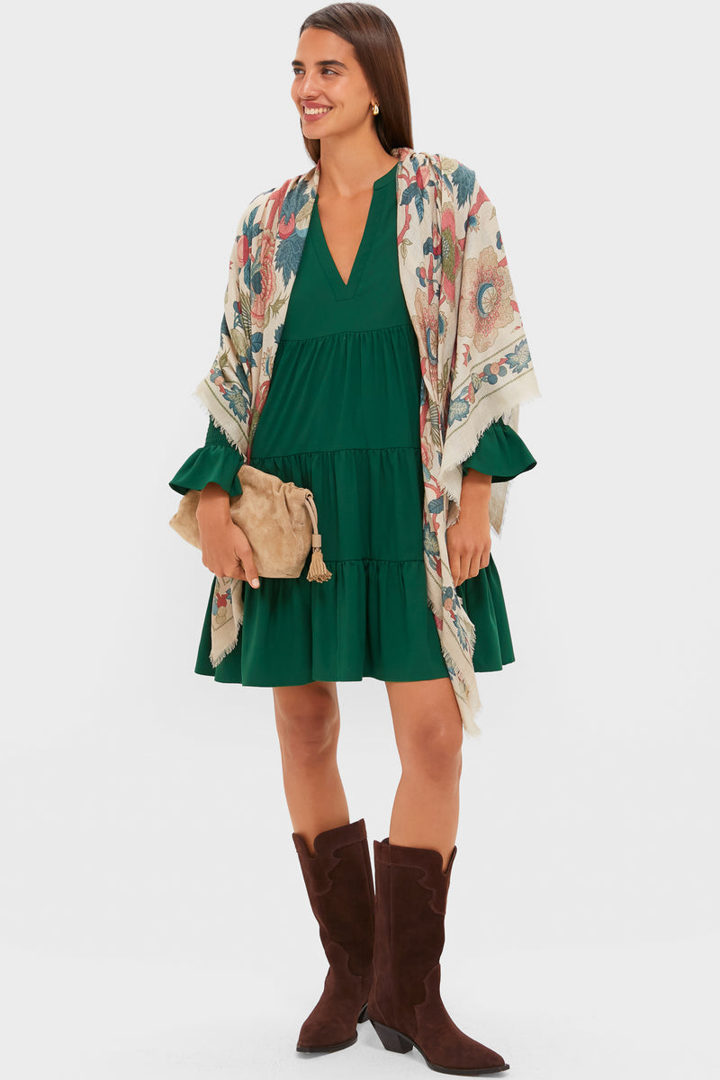 Hunter Green Crepe Kenzo Dress