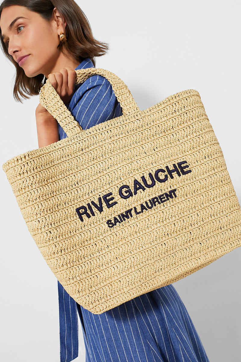 Saint Laurent Raffia Rive Gauche Tote Bag Tuckernuck Archive