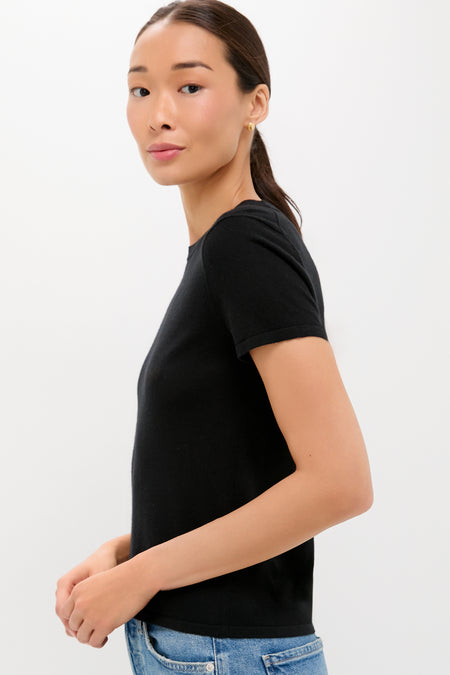 Black Cashmere Silk Blend Katie Tee