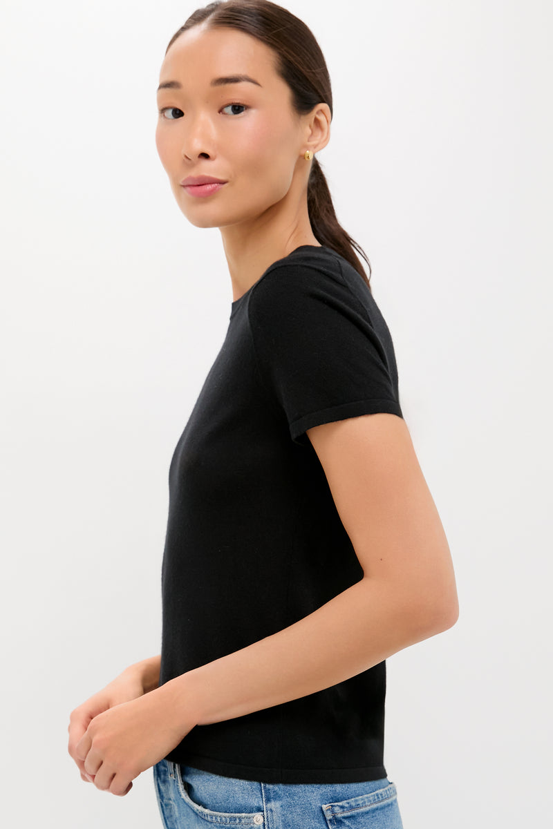 Black Cashmere Silk Blend Katie Tee
