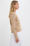 Tan Metallic Rene Cardigan